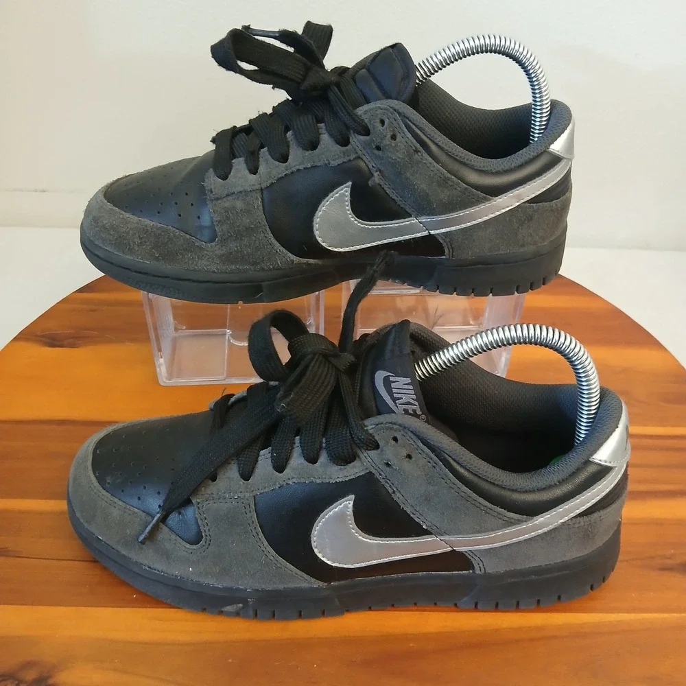 Nike Dunk Low Women 8 Black Grey Casual Shoes Sneakers II7636-001